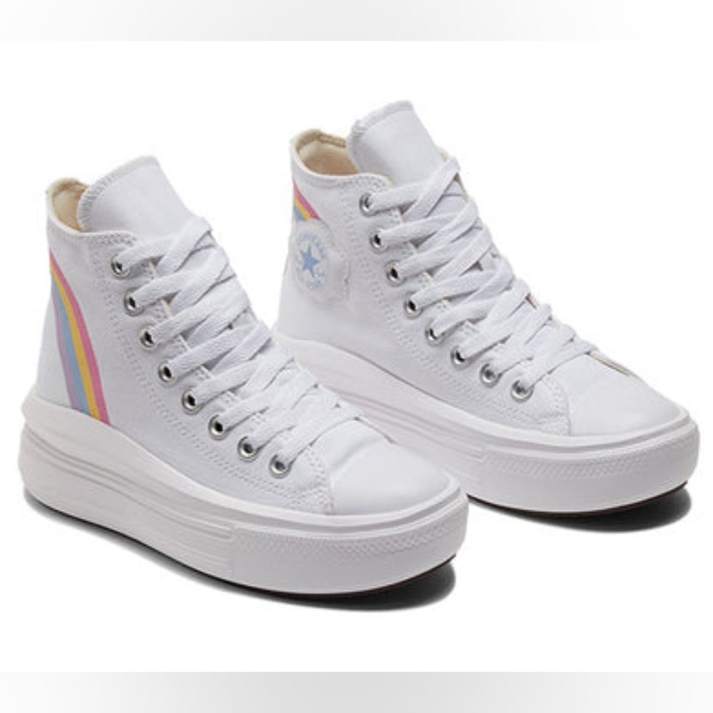 Chuck Taylor All Star Move Platform Rainbow Cloud High-Top Sneakers - Picture 3 of 10